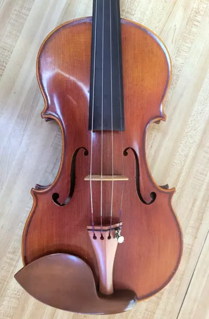 Full Size 4/4 Tiger Flame Back Violin No Label Nice Vtg Quality Worth Looking At