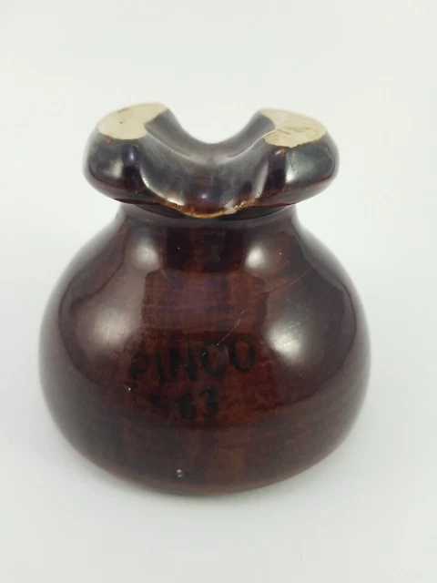 Pinko #63 High Voltage Saddle Brown Porcelain Insulator
