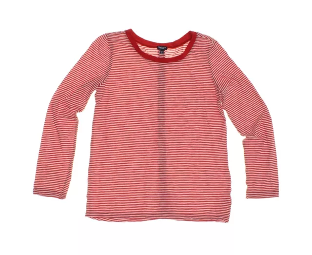 Splendid Women's Slub Button Back Long Sleeve Top - Red/White Stripes - Size XXL