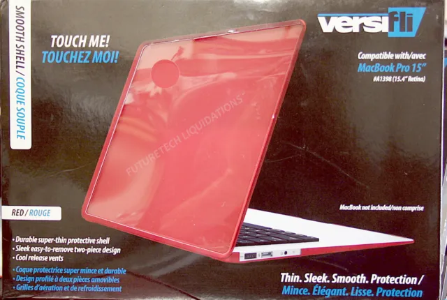 Versifli Shell (Red) For 15" Macbook Pro, #A1398(15.4 Retina) Fli-2002Red