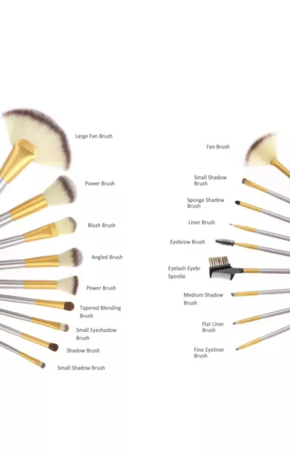 Pennelli Make Up  . Pennelli per  Trucco Set di 18 Pennelli 2