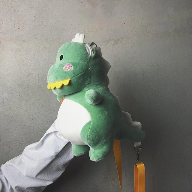 Dessin animé en peluche sac à bandoulière fermeture éclair réglable sangle