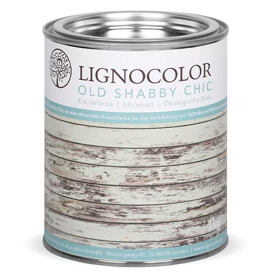 Lignocolor Kreidefarbe Shabby Chic Holz Möbellack Antiklook Farbe White wash
