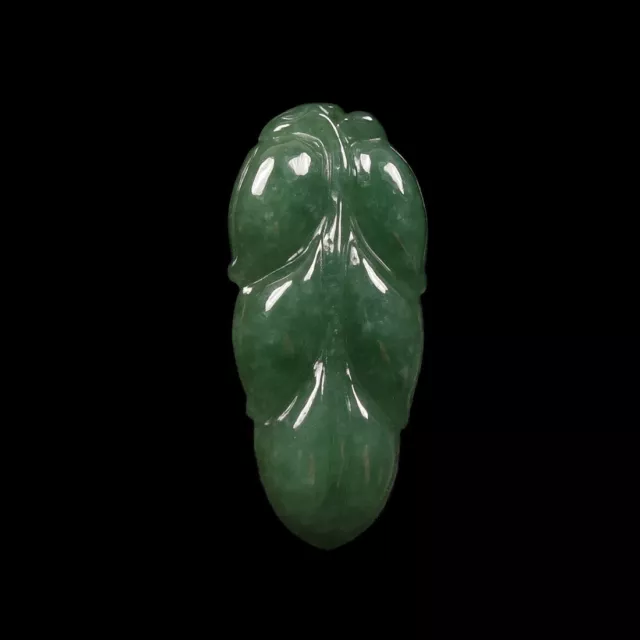 Certified Grade A 100% Natural Green Jadeite Jade Pendant Hand-carved Leaf Y5876