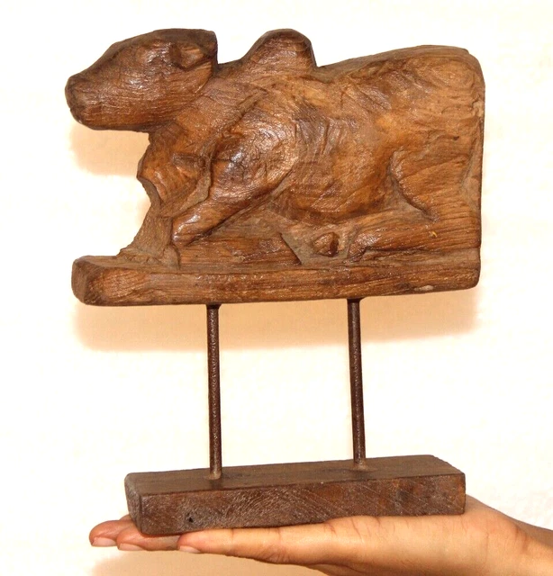 ANCIEN EN BOIS Homme Figurine Buste Original Ancien Main Sculpté EUR 53