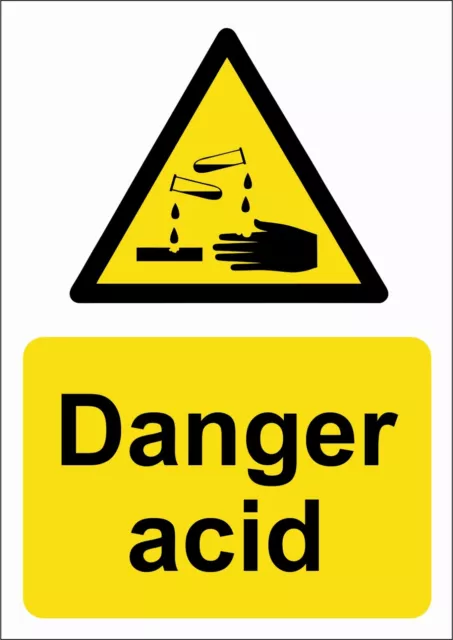 Danger Acid A5/A4/A3 Sticker Or Foamex Sign - Site Signage/ Safety Signage