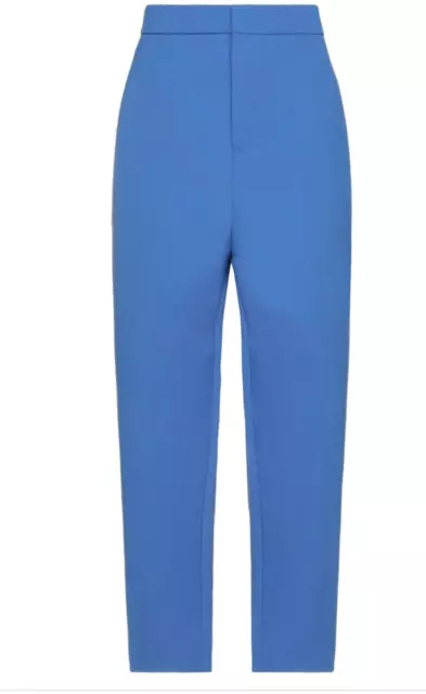 Marni, Cropped Woven Blue Trousers, Size 42 (14)