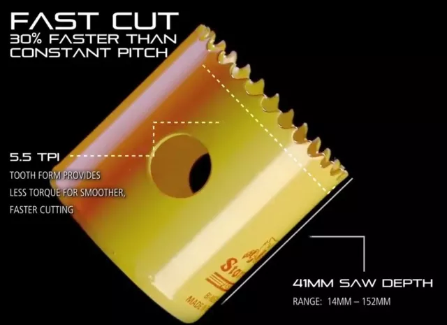 STARRETT HOLESAW Fast Cut Bi-Metal Holesaws 14mm - 210mm Starret FCH Hole Saw 2