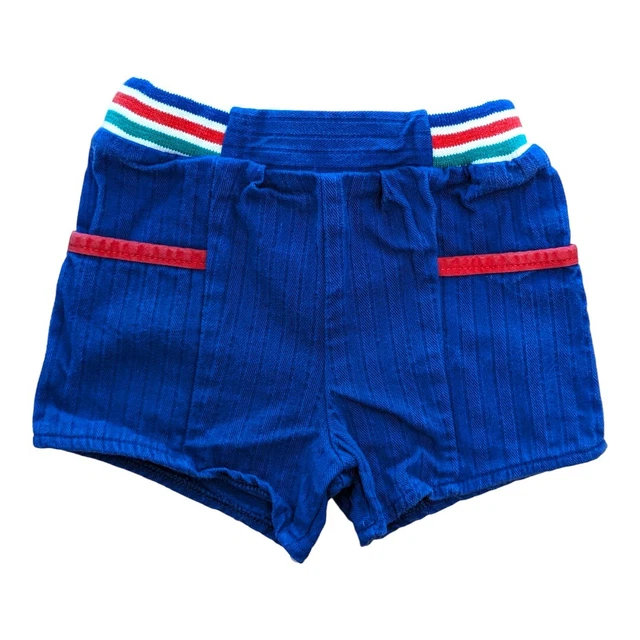 Vintage 70s Carter's Baby Track Shorts Primary Colors Made in the USA 12 Months