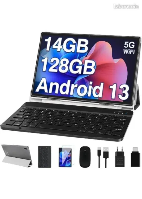 TABLETTE 10 POUCES FHD Android 13 Tablette Tactile, 14Go RAM+128Go