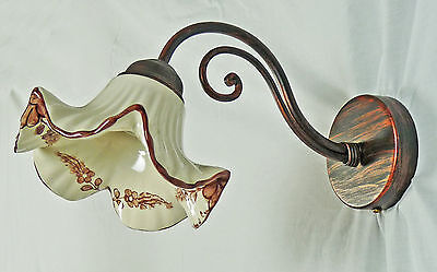 Applique ceramica e ferro artigianale rustico illuminazione da interno art.632