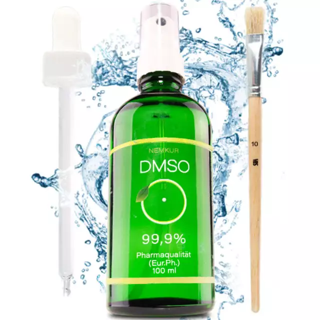 DMSO 99,9% 100ml +Sprühkopf+Pipette+Deo Rolle-Dimethylsulfoxid in Pharmaqualität