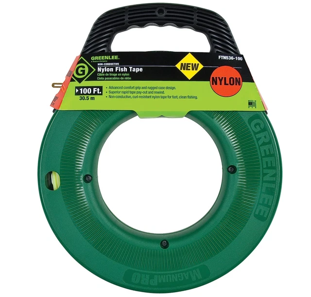 Greenlee FTN536-100 Fish Tape 3/16 In X 100 F Nylon New