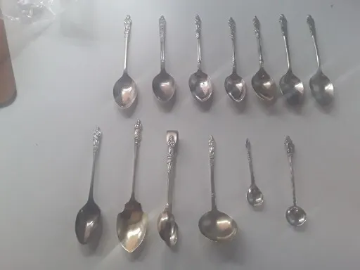 Apostle Spoons Tongs And Ladle EPNS  11 Spoons 1 Ladle I Tongs (See Photos )