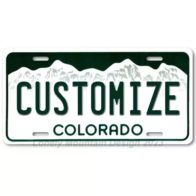 Custom Colorado State Dark Green/White FLAT Aluminum Novelty License Plate 3