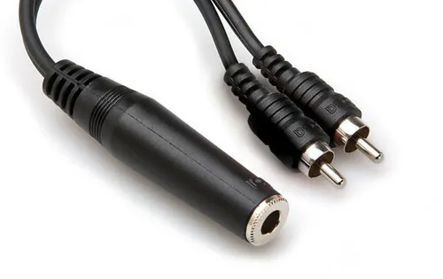 Hosa y Cable 1/4 in TSF to Dual RCA [New ]