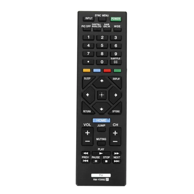 New Remote RM-YD092 Replace for Sony BRAVIA LCD TV KDL-32R330B KDL-40R350B