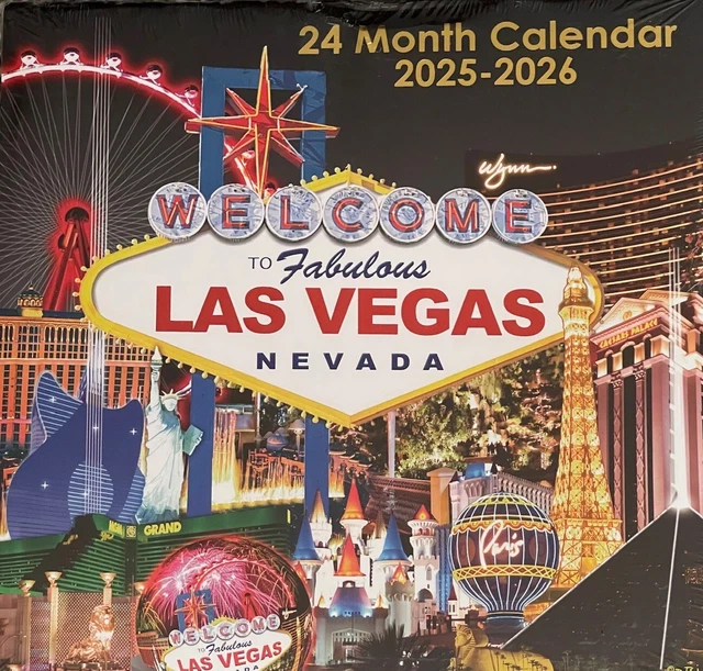 2025 2026 LAS Vegas Hotel Casino 24 Month Wall Calendar Paris Flamingo 2 Year $14.99 - PicClick