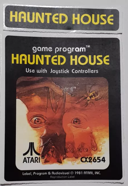 Replacement Atari 2600 Haunted House Label - Machine cut just peel and stick