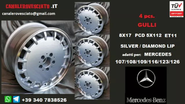 Gulli 8j 17 Zoll 5x112 Felgen für Mercedes 107 108 109 116 123 126 Felgen TÜV