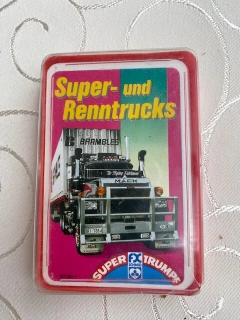 SUPER TRUMPF Super-und Renntrucks, FX Schmid Quartett-Spiel von 1989 Nr  50180