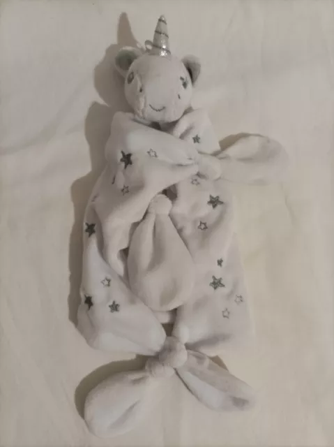 JoJo Maman Bebe Unicorno Comfort Bambino Bianco Argento Stelle Comfort Giocattolo Morbido