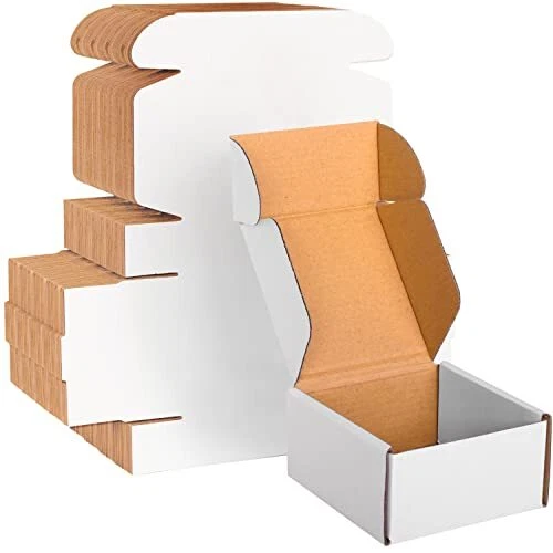 4x4x2 White Cardboard Boxes 30 Pack, Small Shipping Boxes for Small Business ...