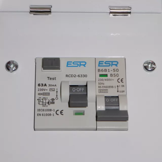 Unidad de consumo de ducha 50 amperios tipo B MCB interruptor de circuito con 63A 30mA metal RCD 3