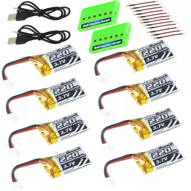 3.7V 220mAh Lipo Battery + Charger Set For Syma Rechargeable Car Drone E010 JJRC 2