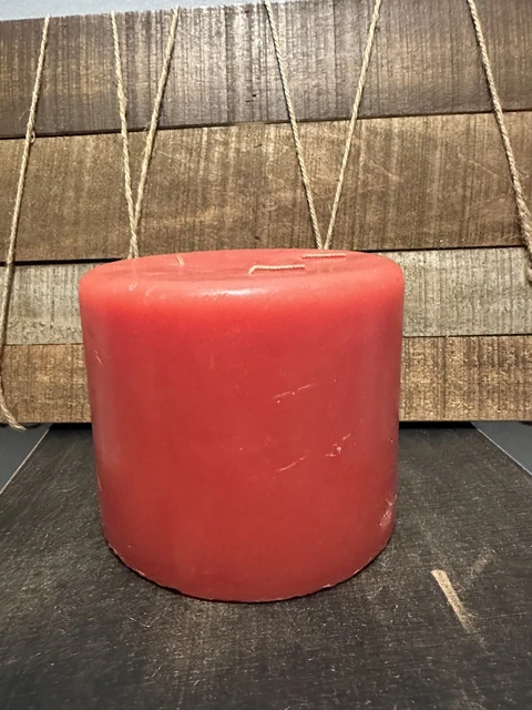 Partylite 6” x 5" 3-Wick Pillar Candle S65203 Country Apple Read Description