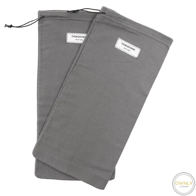 Thom Browne Grey Wool Drawstring Shoe Dust Bags