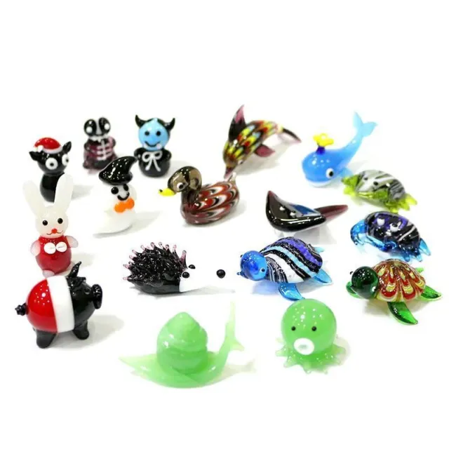 Mini figuras de animales de cristal, lindo caracol, delfín, pulpo, ballena,...