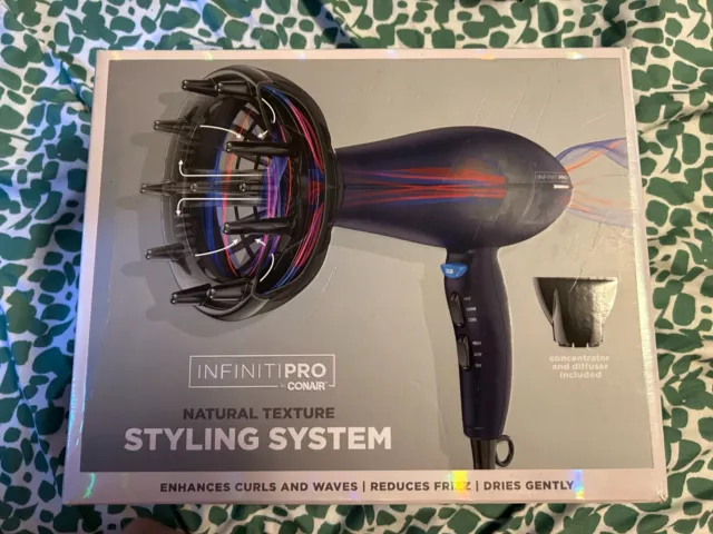 Infiniti PRO By Conair Natural Texture Styling System Hair Dryer 3 Heat/2 Speed