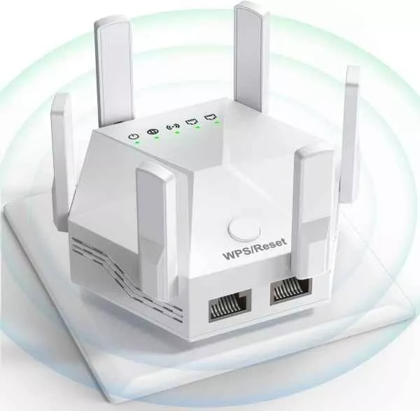 Amplificador de señal extensor WiFi 2024 para hogar potente 6 antenas amplificador WiFi -...