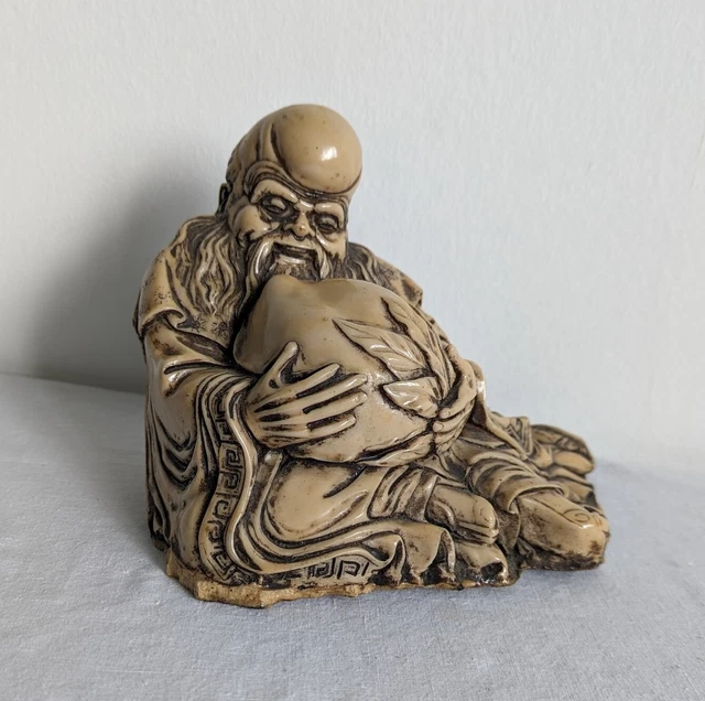 Vintage Shou Lao Xing Chinese Star God Of Longevity Fine Detail Heavy Statue