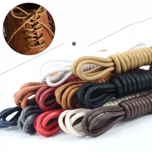 1 Paire De Lacets Colorés Cirés Pour Chaussures En Cuir Lacets Ronds Bottes %