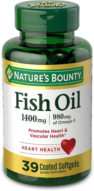 Nature’S Bounty Fish Oil, 1400Mg, 980Mg of Omega-3, 39 Softgels