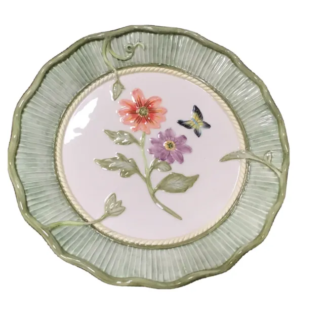 Fitz & Floyd Classics Handcrafted Madeline's Garden Floral Decorative Plate 8.75