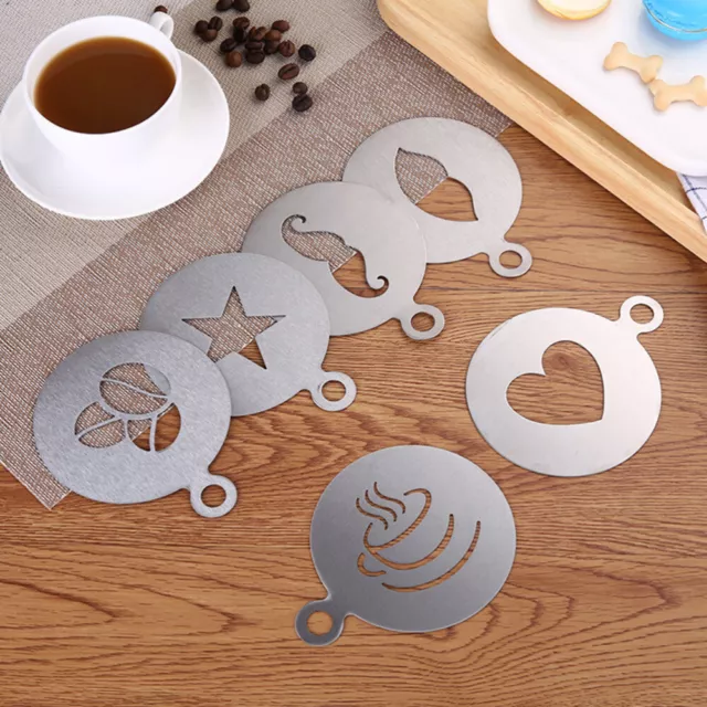 Stainless Steel Coffee Stencils Latte Cake Decorations Biscuit