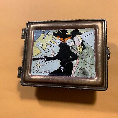 Kelvin Chen No 533 Hinged Enamel Trinket Box Signed T-Lautrec With Certificate