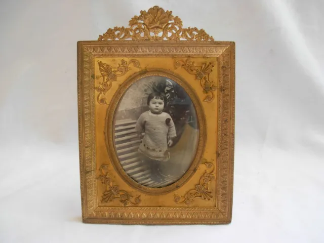 ANTIQUE FRENCH GILT BRONZE BRASS PHOTO FRAME,LOUIS XV STYLE LATE 19th CENTURY