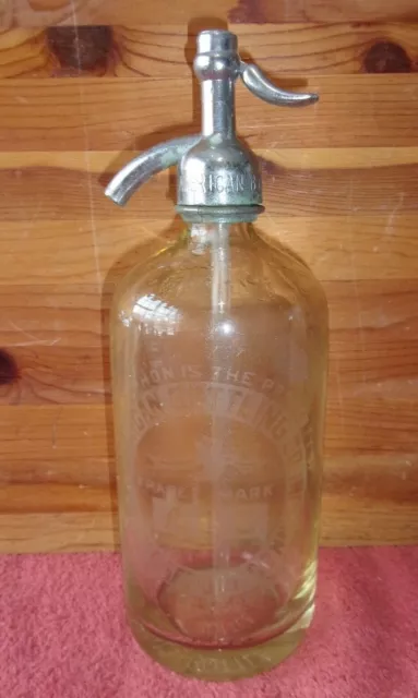 Vintage ABC American Bottling Co Seltzer Bottle 26oz Antique Glass Bridgeport CT