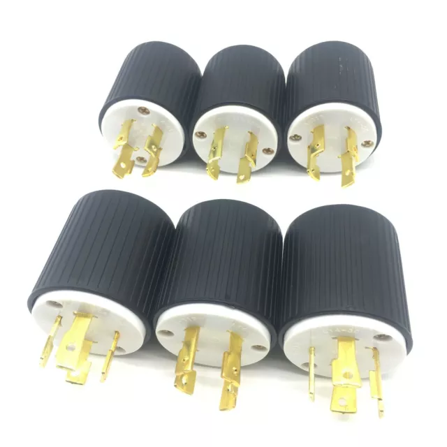 (6 Pack) L14-30 Locking Male Plug - 30Amp, 125/250Volt - UL Approved - L14-30P