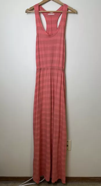 Alternative Womens Pink Stripe Racerback Maxi Dress Cinched Waist Size S