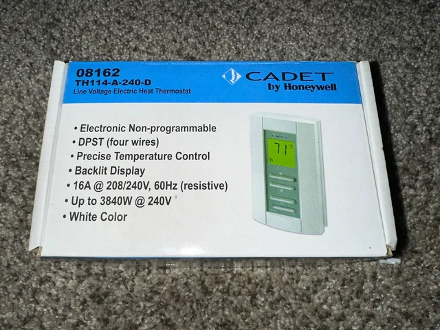 CADET ELECTRONIC PROGRAMMABLE Thermostat TH115A240DB Double Pole J186  $44.99 - PicClick