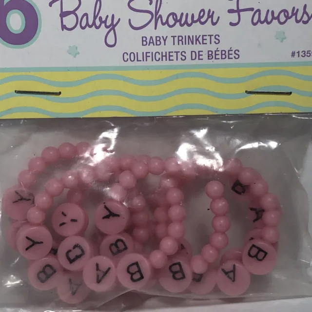 Baby Shower Favor Embellishments Baby Girl Plastic Beaded Bracelets Unique 42PCS