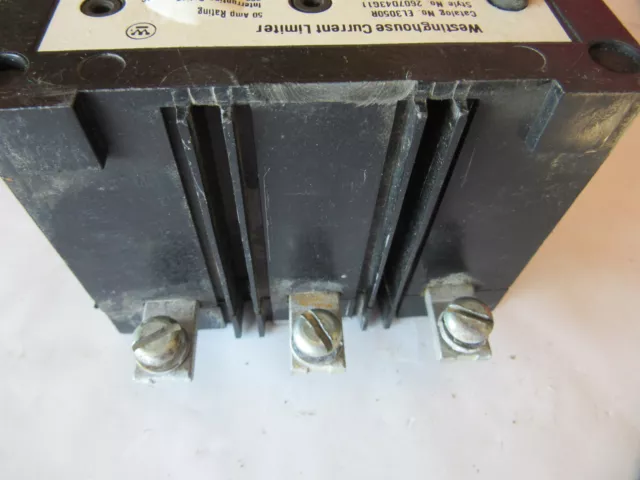 Limiteur de courant Westinghouse EL3050R 3P 50A 600 V style 2607D43G11 très bon état !!! 3