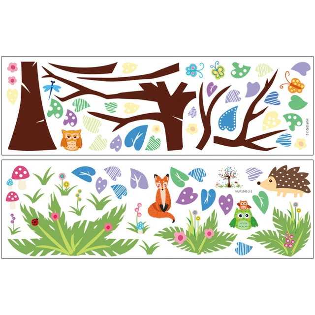 2 fogli adesivi decorativi albero grande 90 x 28,5 cm PVC