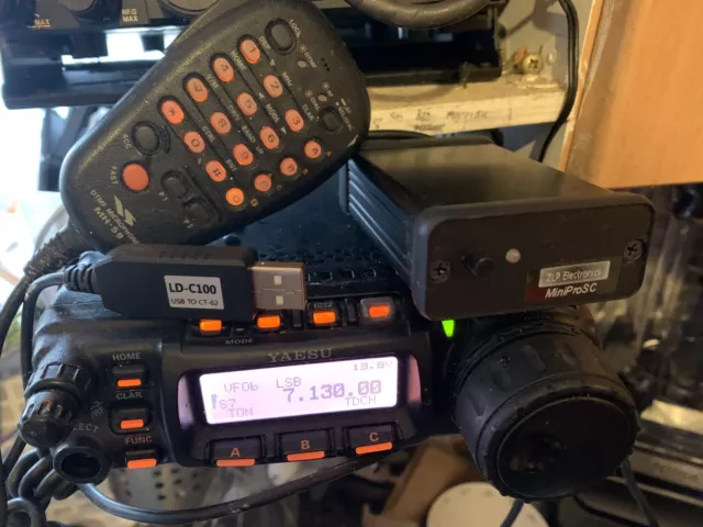 Yaesu FT857D HF, VHF and UHF ham radio transceiver with MH-59, G4ZLP DigiMaster