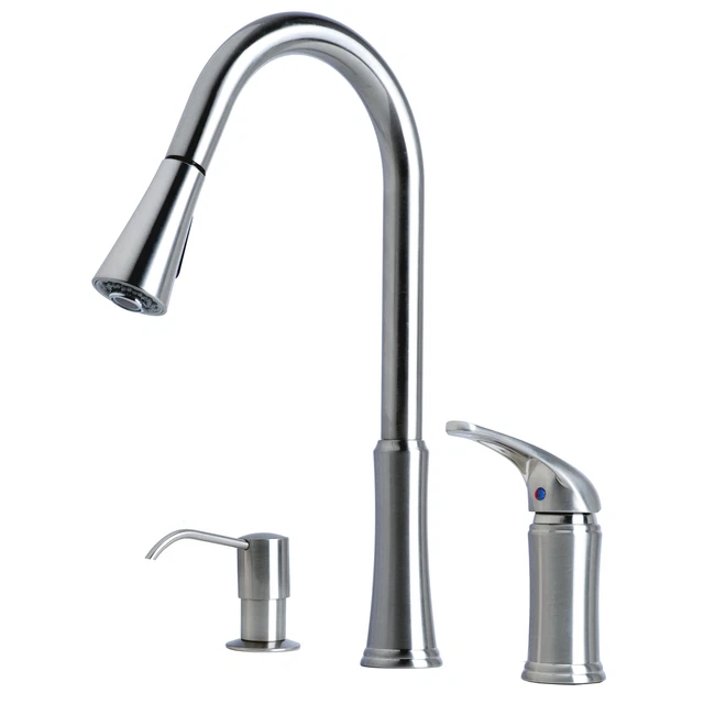 Laguna Brass Contemporary 16" Single Handle Pull-Down Stainless Steel Finish